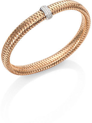 Roberto Coin Primavera Diamond & 18K Rose Gold Woven Bracelet