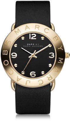 Marc by Marc Jacobs Amy 36mm Black Leather Strap Watch