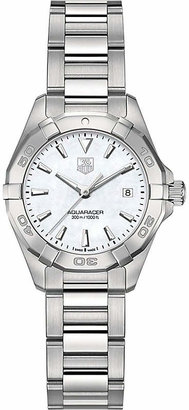 Tag Heuer WAY1412BA0920 Aquaracer polished steel and mother-of-pearl watch