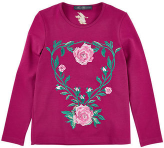 Miss Blumarine Long-sleeved T-shirt with flower embroideries