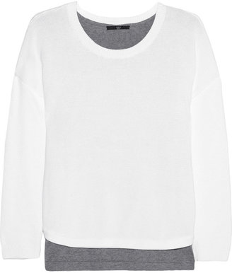 Tibi Layered cotton-knit sweater