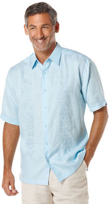 Cubavera 100% Linen Short Sleeve Embroidered Shirt