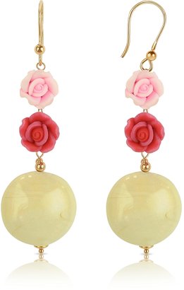 Murano House of Rose Glass Drop Earrings