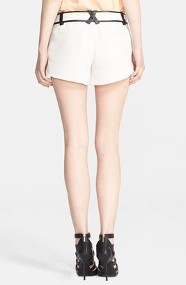 Alice + Olivia Leather Trim Butterfly Shorts