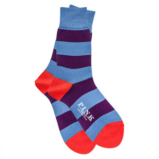 Thomas Pink Rugby Stripe Socks