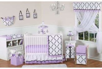 JoJo Designs Sweet Princess 11-Piece Crib Bedding Set in Black/White/Purple