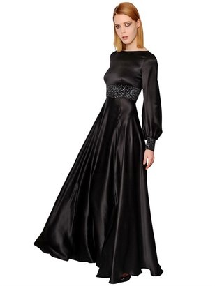 Swarovski Francesca Piccini Embellished Silk Satin Dress