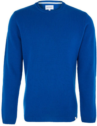 Norse Projects Blue Sigfred Crew Neck Lambswool Jumper