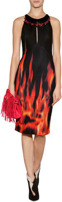 Roberto Cavalli Hersey Fire Print Dress