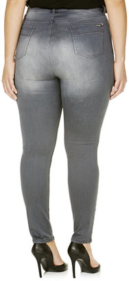F&F True Grey Wash Luxe Sateen Super Skinny Plus Size Jeans