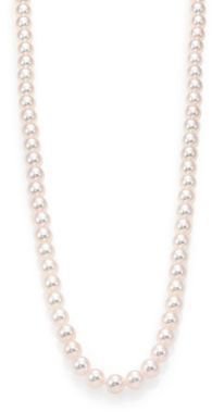 Mikimoto Essential 7MM-8MM White Cultured Akoya Pearl & 18K White Gold Strand Necklace/32"