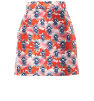 House of Holland Tropical dove-print mini skirt