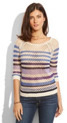 Lucky Brand Mesh Striped Sweater