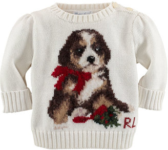 Ralph Lauren Childrenswear Intarsia-Knit Holiday-Dog Sweater