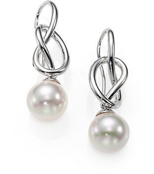 Majorica 10MM White Pearl & Sterling Silver Drop Earrings