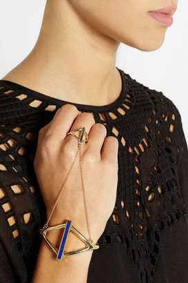 Pamela Love Balance gold-tone lapis lazuli finger bracelet