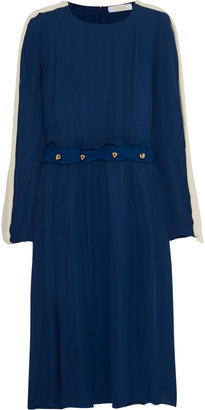 Chloé Button-embellished silk-georgette dress