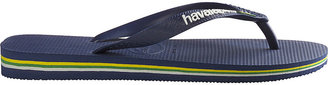 Havaianas Brasil Flip Flops, Men's, Size: 1/2, Navy Blue