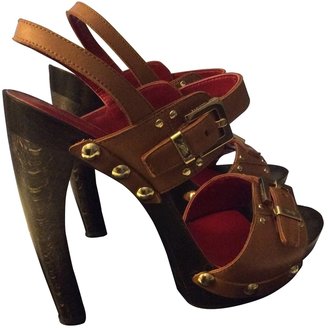 Cesare Paciotti Brown Leather Sandals
