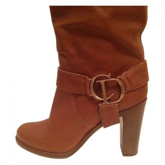 Christian Dior Orange Leather Boots