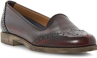 Bertie Brogue detail leather loafers