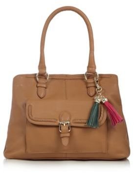 Butterfly by Matthew Williamson Designer tan leather compartment shoulder bag
