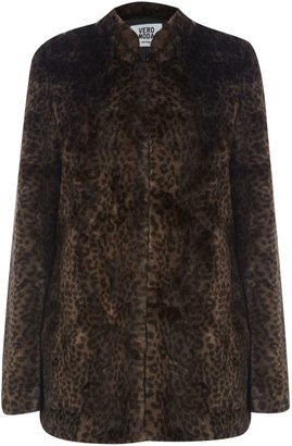 Vero Moda Lounge long sleeve printed faux fur coat