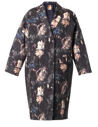 MSGM Floral-print wool and silk-blend coat