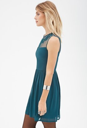 Forever 21 Contemporary Embroidered Fit & Flare Dress