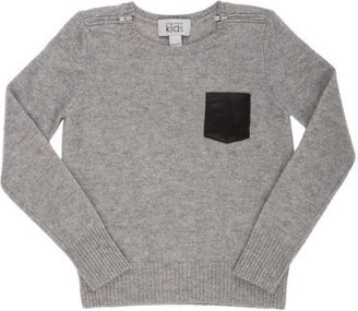 Autumn Cashmere Sweater with Leather Pocket