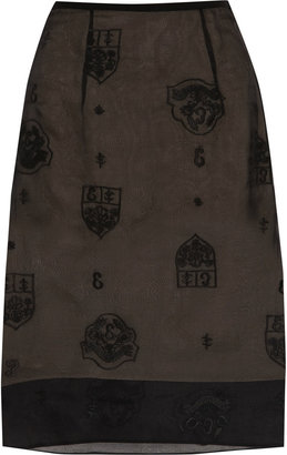 Erdem Aysha embroidered silk-gazar pencil skirt