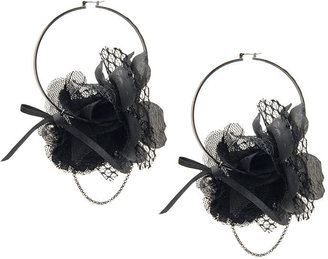 Betsey Johnson Hoops with Tulle Flowers