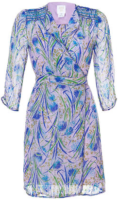 Anna Sui Lavender-Multi Silk-Blend Dandelion Dress