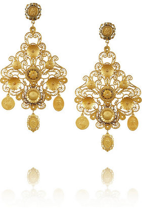 Dolce & Gabbana Filigrana gold-plated chandelier clip earrings