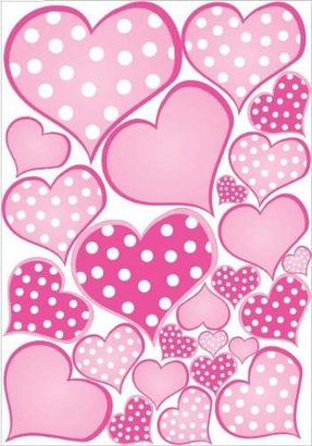 Presto Wall Decals Pastel Polka Dot Heart Wall Decals Stickers