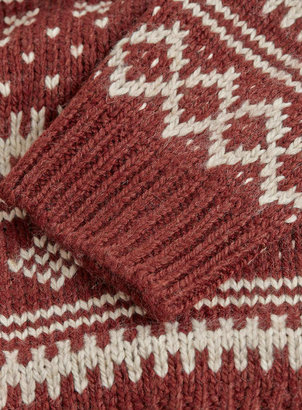 Topman Burgundy Pattern Sweater