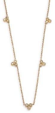 Jacquie Aiche Diamond & 14K Yellow Gold Cluster Station Necklace