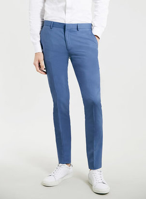 Topman Blue Ultra Skinny Suit Trousers