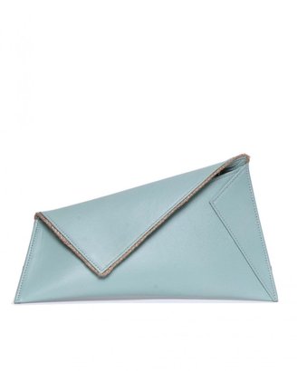 Georgina Skalidi Blue Leather Asymmetric Clutch