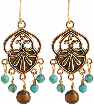 Artsmith BY BARSE Art Smith by BARSE Turquoise & Tigers Eye Chandelier Earrings