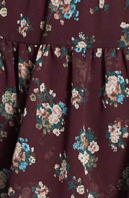 Lush Floral Print Tiered Skirt (Juniors)