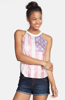 Recycled Karma American Flag Graphic Tank (Juniors)