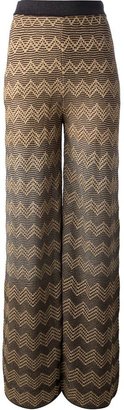 M Missoni flared knitted trousers