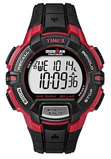Timex Men's Ironman Black & Red Rugged 30-Lap Sport Watch