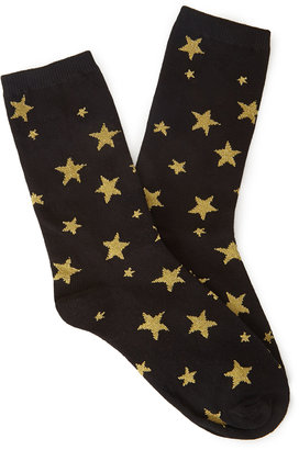 Forever 21 Metallic Star Socks