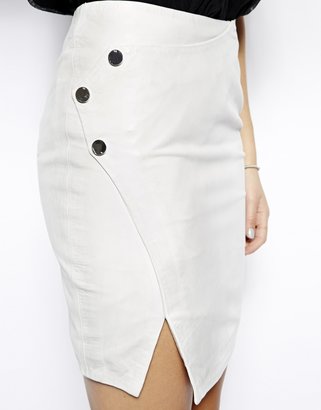Twenty8Twelve Wrap Mini Skirt in Lamb Leather