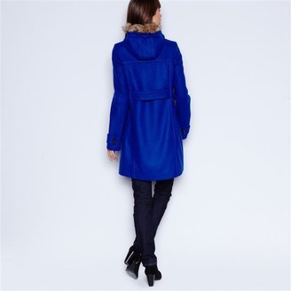 La Redoute LA Long Zip-up Hooded Duffle Coat, 60% Wool