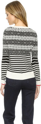Madewell Fair Isle Stripe Mix Sweater