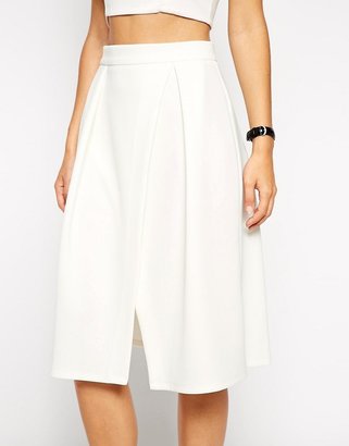 ASOS COLLECTION Midi Skirt with Crossover Front