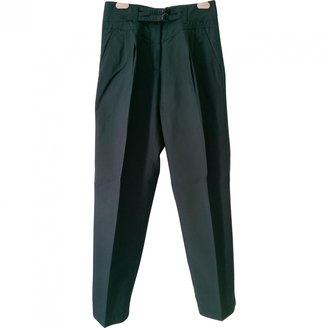 Dries Van Noten Green Silk Trousers